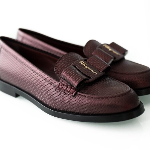 Brand new Ferragamo Vivaldo women loafers, size 8, purple, original price $1250 - Picture 4 of 7